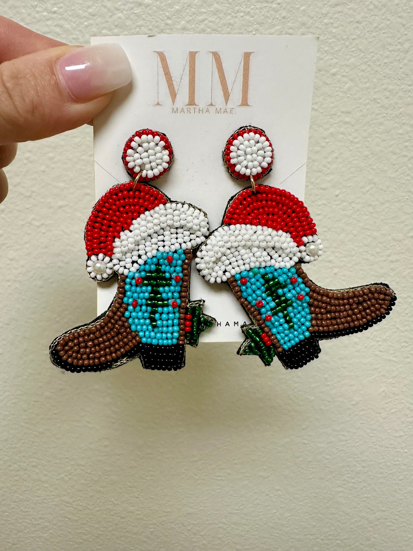 Christmas Cowgirl Earrings